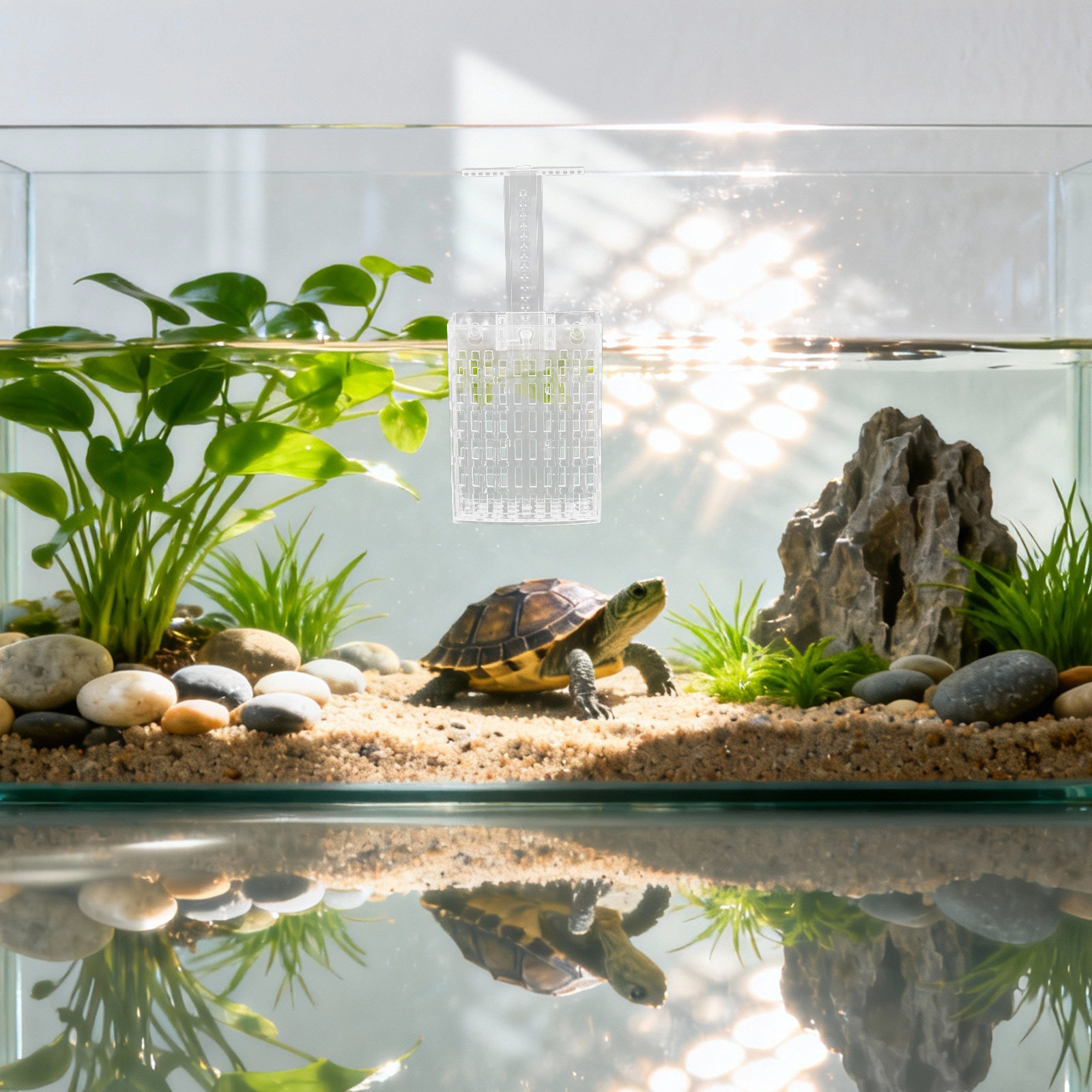 Aquarium Planted Plants - 2Set Penyangga Tanaman Akuarium Transparan, Braket