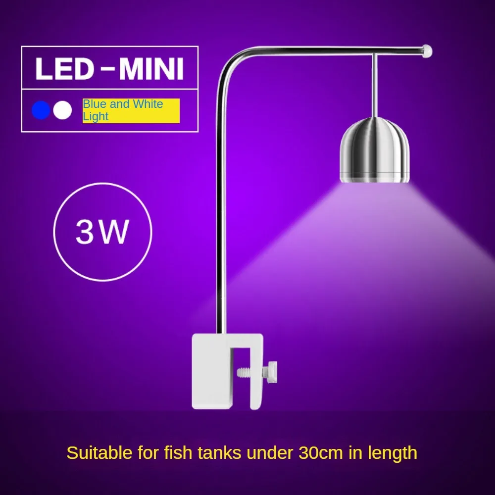 Planted Aquarium Jar - Lampu Klip Tangki Ikan Aluminium Mini,