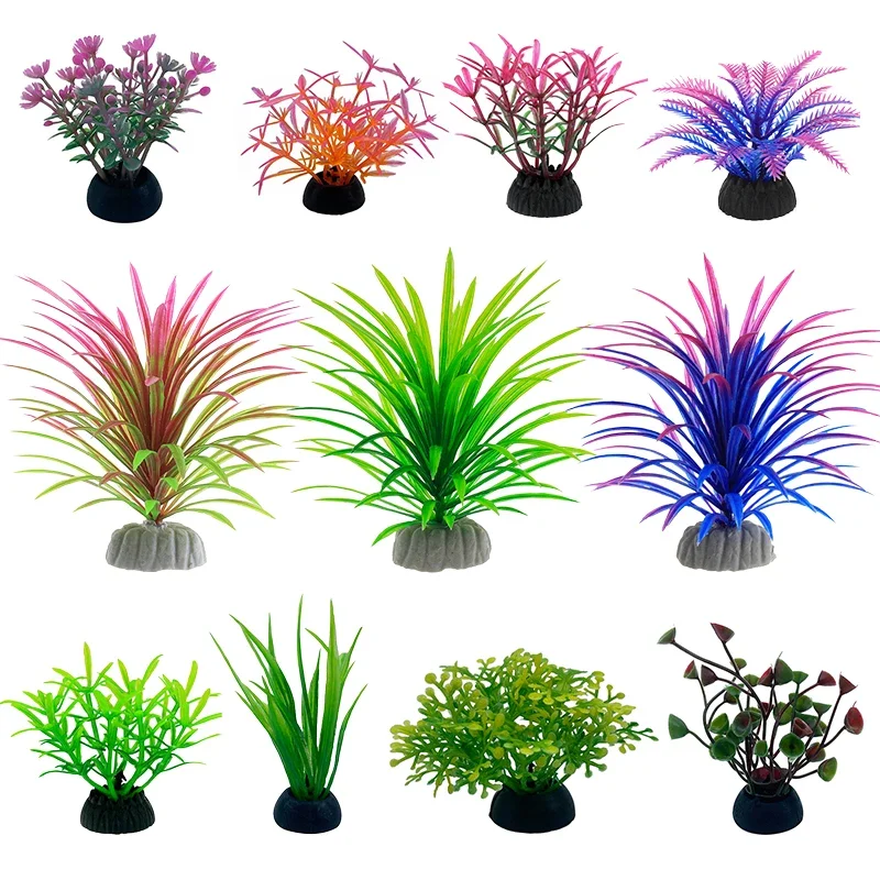 Aquarium Plant Roots - PVC simulasi dekoratif akuarium daun buatan