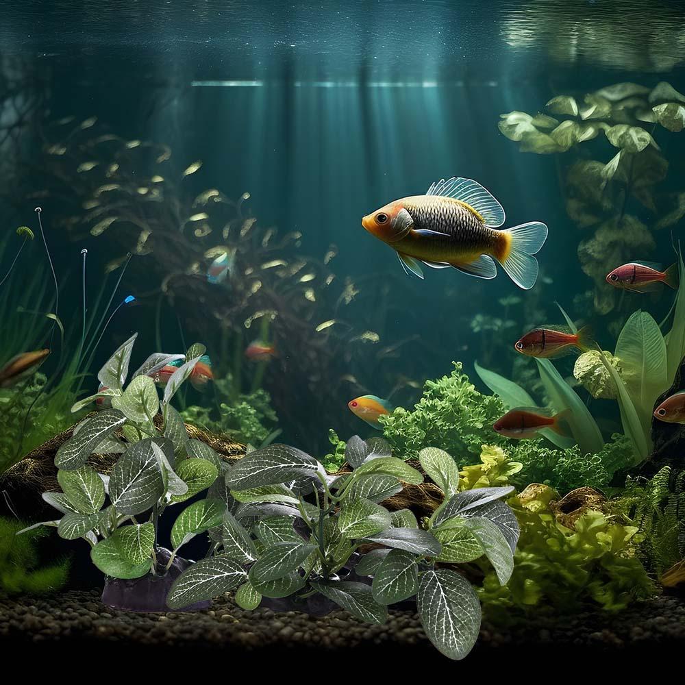 Planted Aquarium Jar - Plastik Sutra Realistis untuk Dekorasi Akuarium,